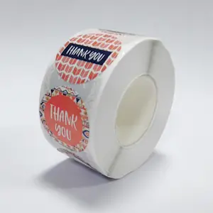 500pcs/roll Thank You Sticker, Floral Pattern Sealing Sticker, Label for Party Decoration & Home, Decal Sticker
