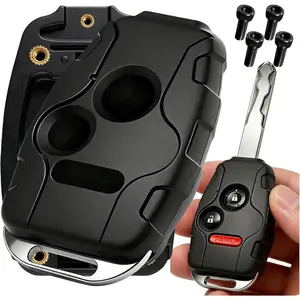 Key Fob Shell Replacement for Honda Accord Crosstour 2010-2012, Civic LX 2010-2012, CRV 2010-2012, Fit 2007-2013 | No Blade Cutting Required, Heavy Duty Crack-Resistant, Easy Assembly,(A, 3-Btn)