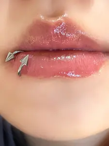 Punk Spiral Lip Rings Stainless Steel Titanium Steel 16G S Shape Lip Piercing Rivet Labret Piercing Jewelry Cartilage Earrings Helix Piercing Lower Labret Studs Eyebrow Piercing Jewelry