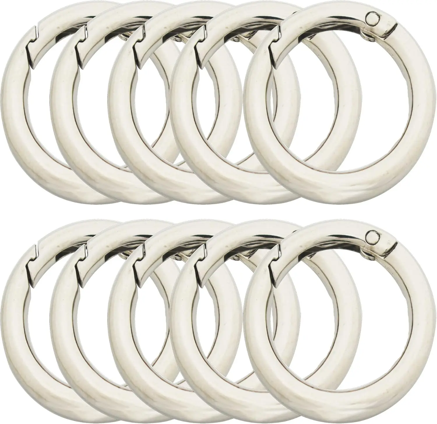 3/2.5/2/1.5 inch Big Round Carabiners Clips Metal Trigger Spring O Rings Snap Hooks DIY Charms Accessory for Keychains Bags Purses Crafts Making