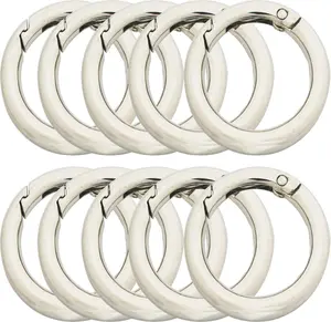3/2.5/2/1.5 inch Big Round Carabiners Clips Metal Trigger Spring O Rings Snap Hooks DIY Charms Accessory for Keychains Bags Purses Crafts Making