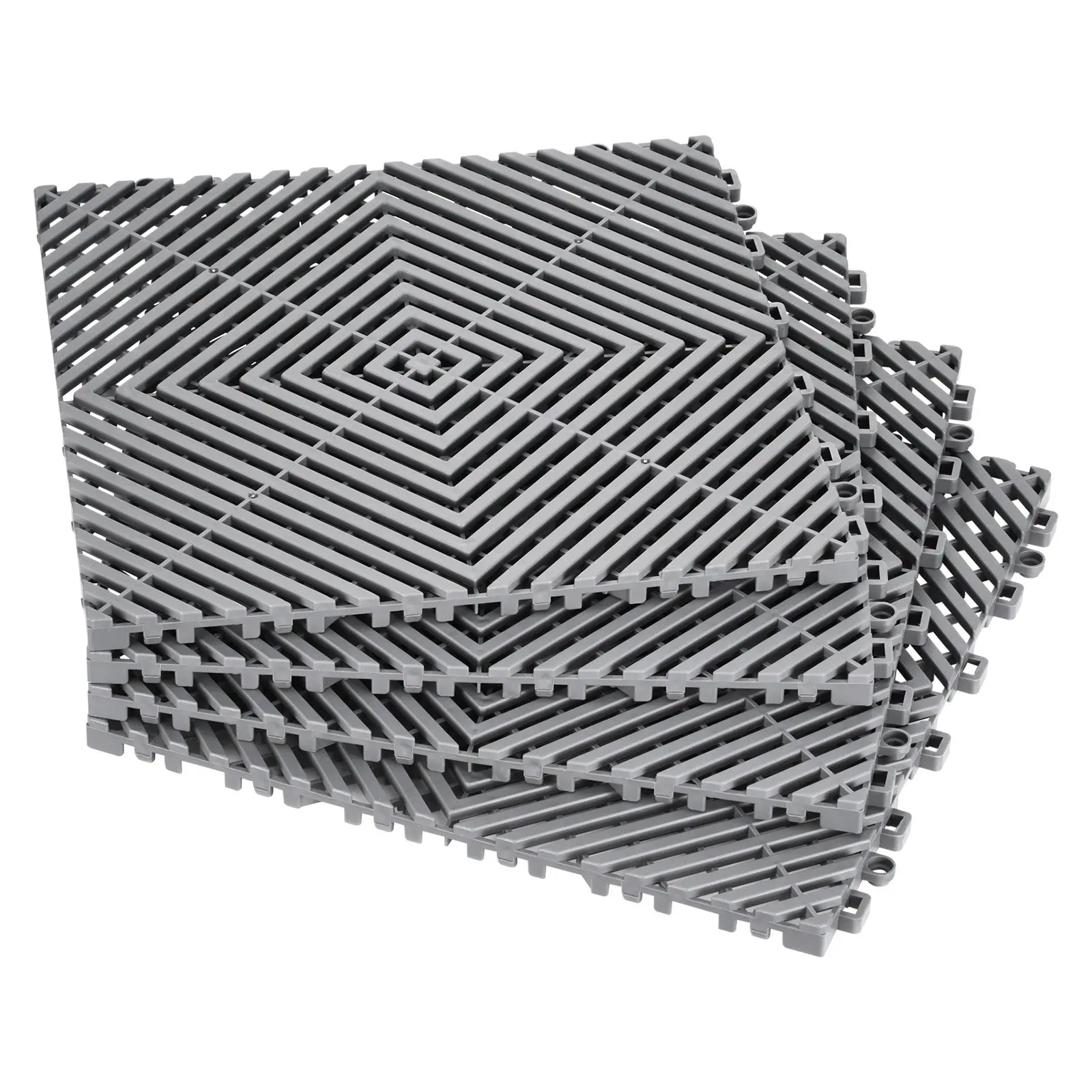 VEVOR Modular Interlocking Drainage Mat, 12x12in PP Plastic Cushioned Interlocking Mats, Easy Installation, Durable, Anti-Slip Grip Doormat for Garage, Car Repair Shops