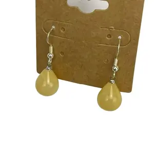 Honey calcite drop earrings set in S925 sterling silver
