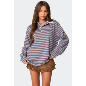 Stripey Oversized Collared Shirt Stripey Oversized Collared Shirt