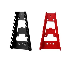 2-Piece Wall-Mounted Wrench Organizer Rack, Multi-Slot Wrench Storage Shelf with Hooks, Garage Tool Holder ( and )