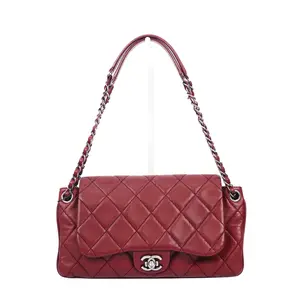 Pre-owned CHANEL Lambskin Shoulder Bags Classic Flap Red Quilted 30070432