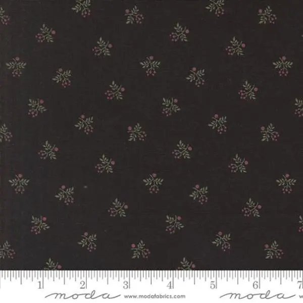 Fabric Moda Black Holly A Vintage Christmas by the Quarter Yard 9787-19