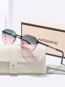 Women's Sunglasses Frameless Cut Edge Design Metal Frame Street Style Fashionable Holiday Gift Ideal for Vacation & Commuting Rimless Metal Sunglasses