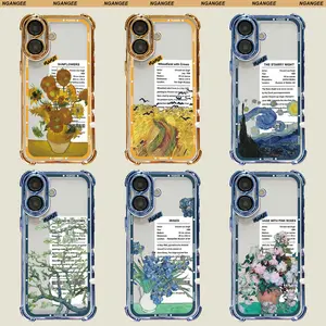 NGANGEE World-famous Paintings Case for iPhone 17 17AIR 17 PRO MAX 11 12 13 14 15 16 PLUS & Samsung Galaxy S22 S23 S24 S25 S24ULTRA Artistic Touch SJMH1-6