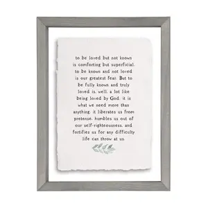 Sincere Surroundings 14" To Be Loved Floating Frame Art