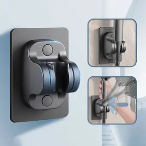 Drainless hole-free shower faucet base, shower head holder with multiple angle adjustment.