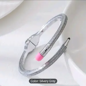 Minimalist Pencil Shape Bracelet Silvery Grey Jewelry Gifts Accessories for Women