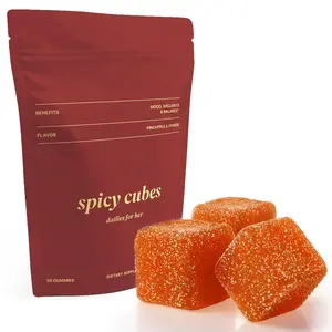 Spicy Cubes Dailies for Her – Feminine Balance Wellness Gummies with Saffron & Fenugreek – Natural Mood Support, Female Vitality & Energy – Tropical Pineapple Ginger Flavor, Plant-Based (30 Gummies)