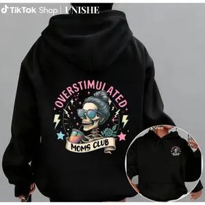 Mom Life Hoodie with Skeleton Mama Print – Double-Sided, Fun Mother’s Day Present