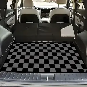 Sturdy Trunk Liner, Universal Compatibility, Black And Gray Checker Design - Fits Most Vehicles, Long-Lasting Stylish Auto Accessory, Car Interior Accessory, Great for Vehicle Protection And Versatile Use, Excellent Gift for Christmas And Halloween