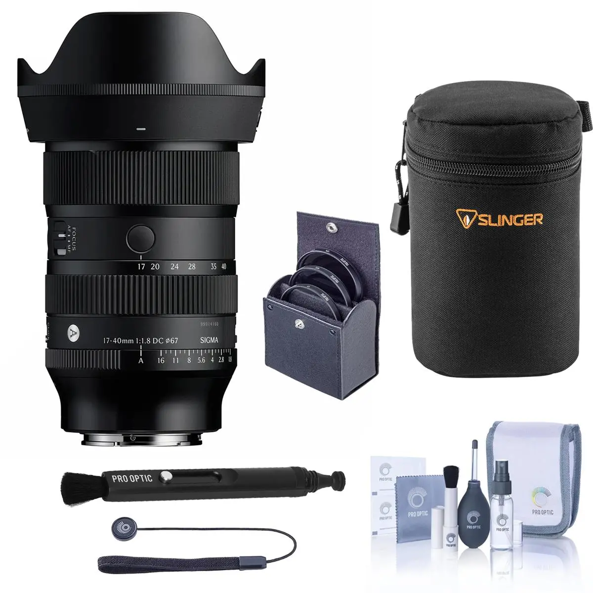 Sigma 17-40mm f/1.8 DC Art Lens for Sony E, Bundle with 67mm Filter Kit, Cap Keeper and Cleaning Kit