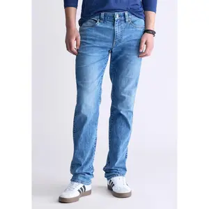 Straight Six Men's Jeans, Contrasted Indigo - BM26028