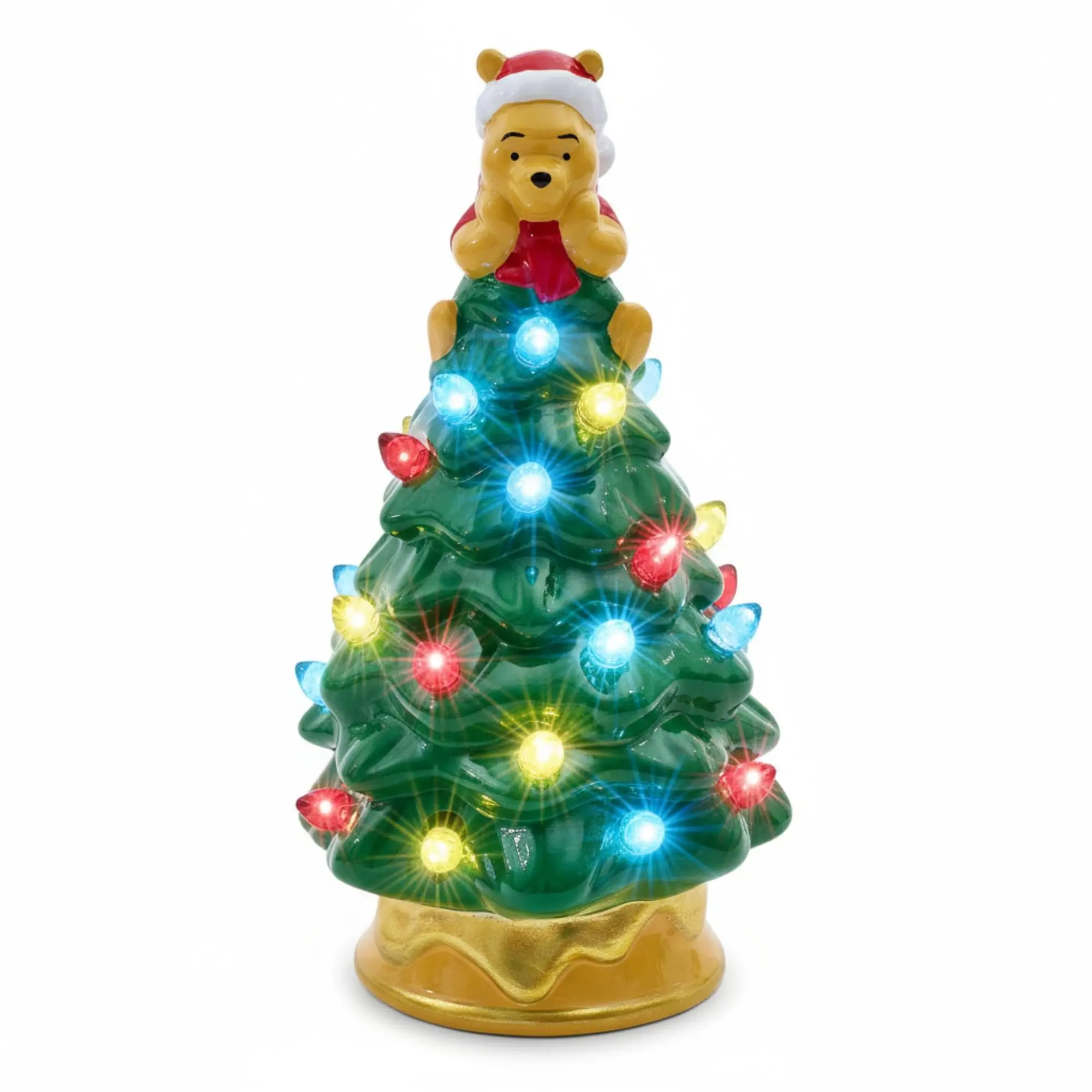 Disney Winnie The Pooh Light-Up Ceramic Christmas Tree | 6 Inches Tall Disney Winnie The Pooh Light-Up Ceramic Christmas Tree | 6 Inches Tall