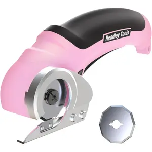 Cordless Cardboard Cutter 4.2V, Electric Mini Box Cutter,Rechargeable Electric Scissors,Carpet cutter with a Replacement Blade & Safety Lock for Packages/Leather/Plastic/Carton, Pink