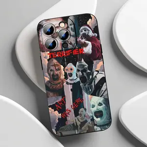 Terrifier Shockproof with Lens Protection Phone Case, TPU Black Phone Mobile Phone Accessories for iPhone 17 16 15 14 13 12 11 Pro Max Plus Series Case Gift, Halloween Phone Case, Cool Phone Case, Vintage Phone Case, Cool Phone Cases, Halloween Phone