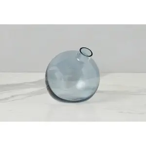 Glass Sphere Bud Vase, Denim Blue
