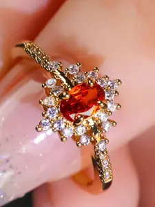 Geometric Oval Rings for Women & Girls Zirconia Inlay Artificial Zircon Ring Fashion Luxury Design Engagement Ring Daily Wear Elegant Everyday Ring Jewelry Accessory for All Seasons