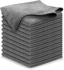 (12 Pack) Microfiber Cleaning Cloths 12.5"x12.5" – High-Performance Grey Towels, Ultra Absorbent & Streak-Free, Ideal for Car Wash, Glass, Mirrors & Home Surfaces – 1200 Washes