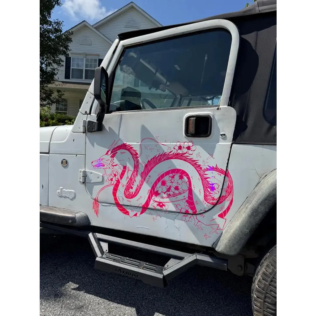 Chinese Dragon Sticker| Large Asian Dragon Vinyl Sticker| Dragon-pattern car door sticker, suitable for trucks, jeeps, and SUVs|