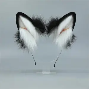Plush Fur Shiba Inu & Realistic Fluffy Kitsune Ears Headband, Adjustable Size Cosplay Hair Accessory for Carnival Costume Parties, Cosplay Events, Party