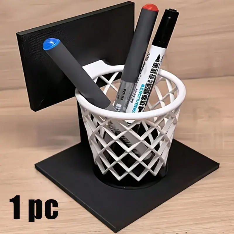 Creative 3D Printed Basketball Hoop Pen Holder, Base Grid Desk Organizer, Space-Saving Decor for Home, School, Office, Gift Idea