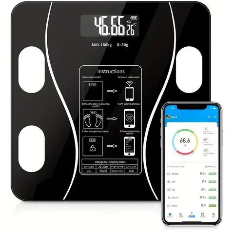 Smart Scale for Body Weight, Digital Bathroom Scale BMI Weighing Body Fat Scale, Accurate Body Composition Scale Monitor for People's Health with Smartphone App, Compact Size, 400lb Healthcare Fit, Mother's Day gift sohochic sohochic sohochic sohochic soh