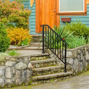 【Summervibes】Artisasset Matte Black Outdoor 3 Level Iron Handrail