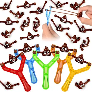25-Piece Finger Slingshot Novelty Toy Set, Halloween Prank Rubber Poop Toys for School Parties, Fun Friends Gathering Games