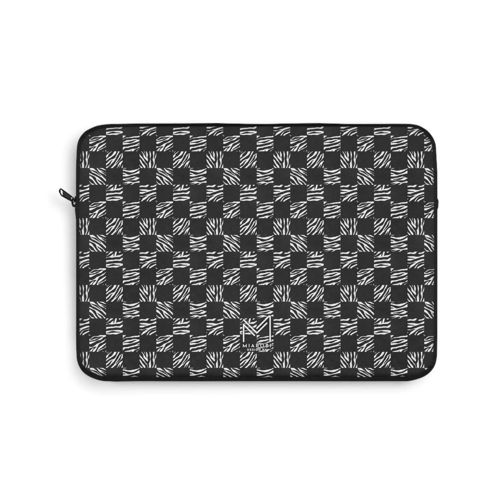 Checkered Black & White Laptop Sleeve – 13" Padded MacBook Case