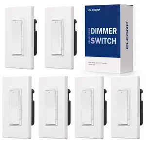 Digital Dimmer Light Switch for 300W Dimmable LED/CFL Lights and 600W Incandescent/Halogen, Single Pole/3-Way LED Slide Dimmer, Wall Plate Included, UL Listed, 6 Pack, Matte White