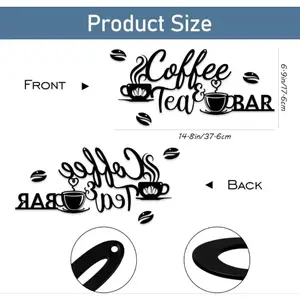 Coffee Tea Letter & Coffee Bean Pattern Wall Art, Coffee Bar Sign, Wall Decor for Home Living Room Bedroom Office, Home Decor, Home Decor Accessory