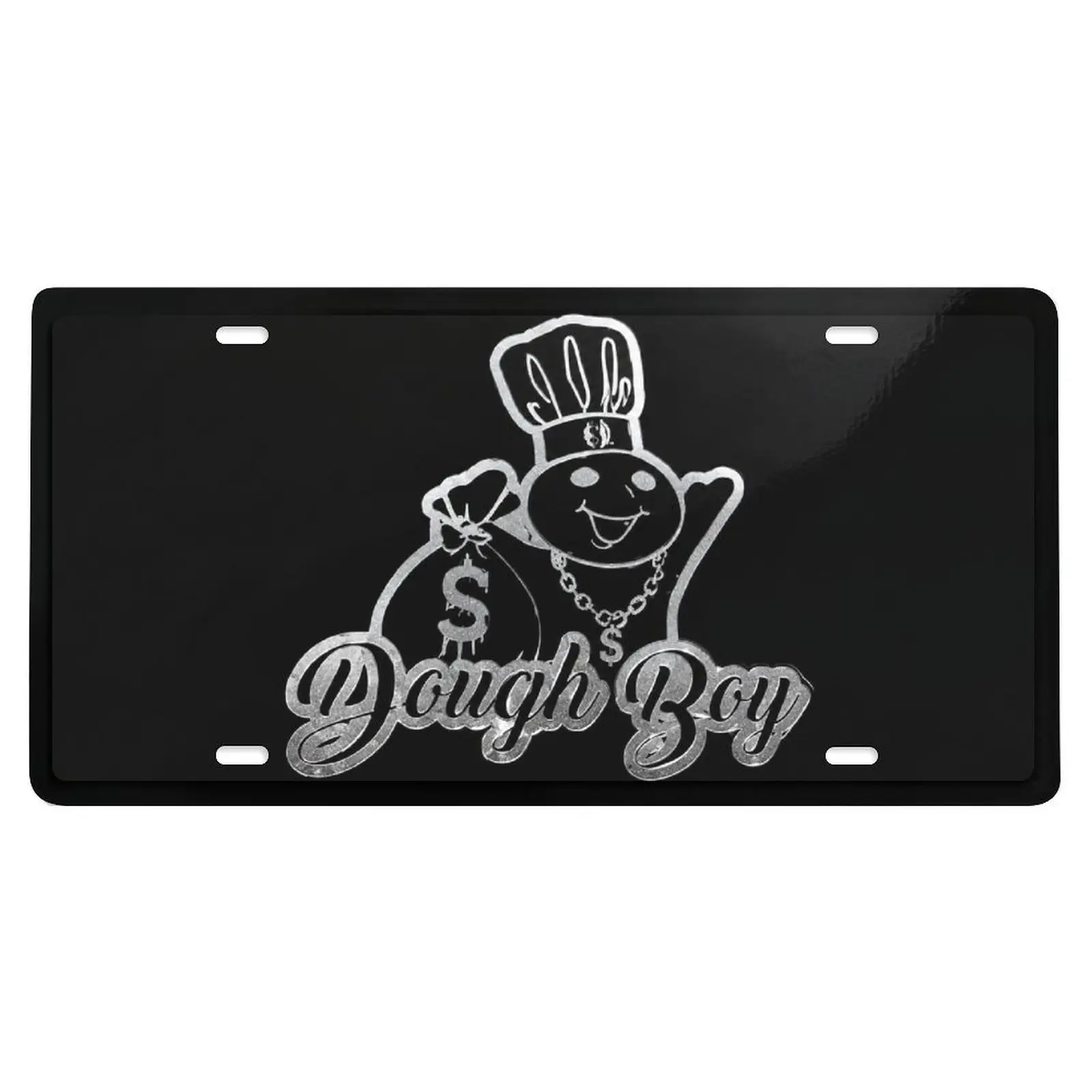 Custom Aluminum Durable Metal Dough Boy 12"x6" License Plate, Personalized Car Exterior Number Plate with 4 Installation Holes, Vehicle Accessories for Cars & Trucks