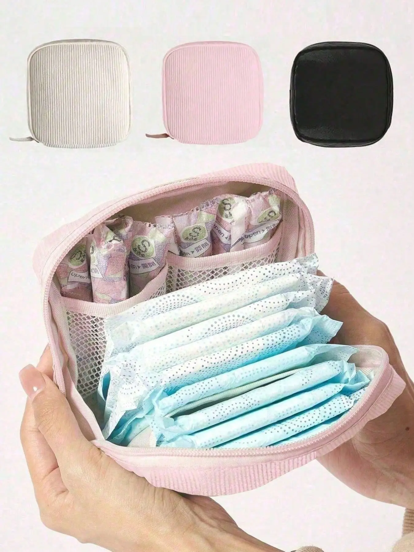 Large Capacity Sanitary Napkin Storage Bag, Multi-Functional Portable Organizer, Zero Wallet and Mini Makeup Pouch, Women's Essentials