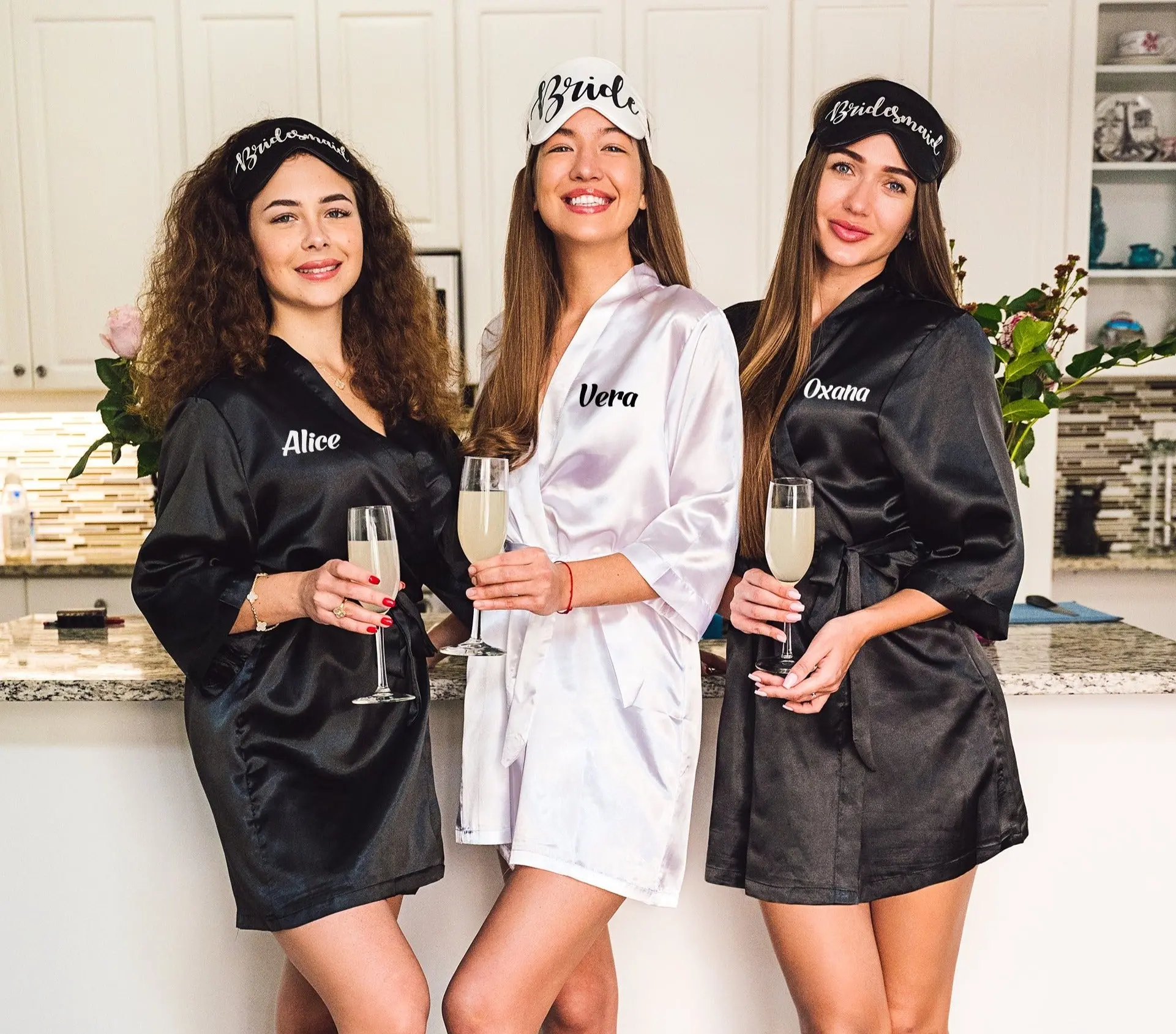 Set of 4 Bridesmaids Satin Robes