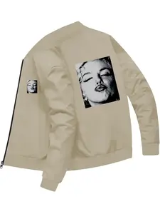 Fashion Trendy Men's Marilyn Monroe Printed Bomber Jacket for Daily Street Fashion and Trendy Outfits