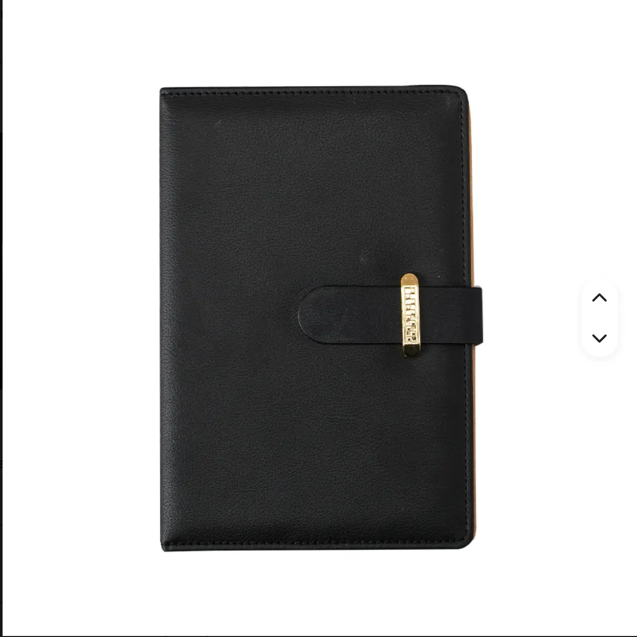 Rocemeth Mini A6 Feminine Fashion Faux Leather Notebook Planner, Gold Glossy Vegan Leather Binder with Button Clasp and 2 Affirmation Sticker Inserts
