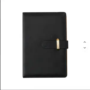 Rocemeth Mini A6 Feminine Fashion Faux Leather Notebook Planner, Gold Glossy Vegan Leather Binder with Button Clasp and 2 Affirmation Sticker Inserts