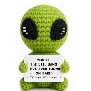 Valentines Unique Long Distance Friendship Gifts Cute Crochet Alien Plush Handmade My Person Fun Figures for Friends Besties Birthday