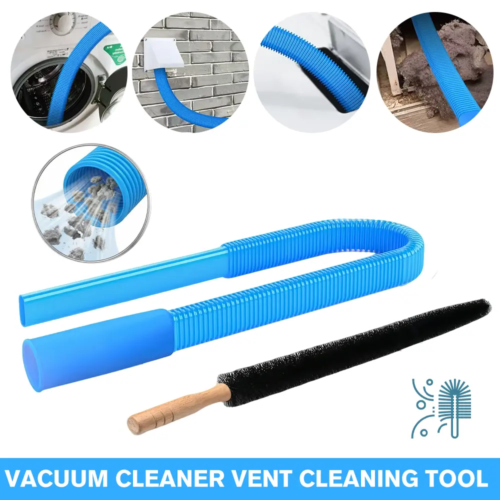 【DealsForYou】Dryer Vent Cleaner Kit with Dryer Lint Brush, Universal Connector and Vacuum Attachments, Compatible with Most Vacuum Cleaners for Quick Lint Removal