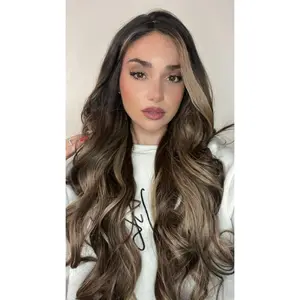 EllaRae | Angie Style Wig | Lace Front Long Layered Brunette with Highlights throughout