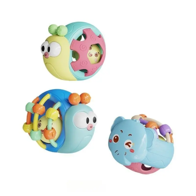 2026 New Cute Snail & Elephant Hand-Held Rattle, Interactive Plastic Ball Toy, Funny Daily Play Accessory