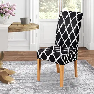 Dining Room Chair Covers Slipcovers Set of 4, Stretch Kitchen Chair Covers Washable Spandex Parsons Chair Slipcover, Removable Dining Seat Protector for Home or Party