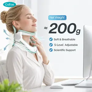 Summer Lightweight Breathable Neck Support Brace – 360° Dynamic Stretch, 5-Level Adjustable Chin Rest for Phone, Desk Work, Study & Reading, Helps with Forward Head Posture, Neck Lines&Spine Pressure Relief