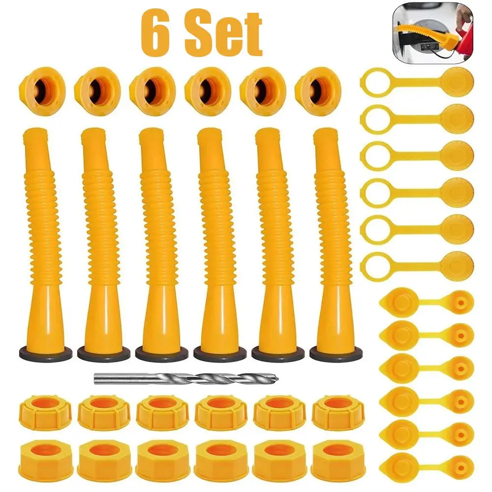 Leak-Proof Fuel Can Spout Nozzle Kit - 8.1 in Extended Spout, Old Style Replacement with Dual Air Vents, Heavy-Duty PE Material, Stable Fuel Output, Tool-Free Daily Use Camping Sports & Outdoor Accessory
