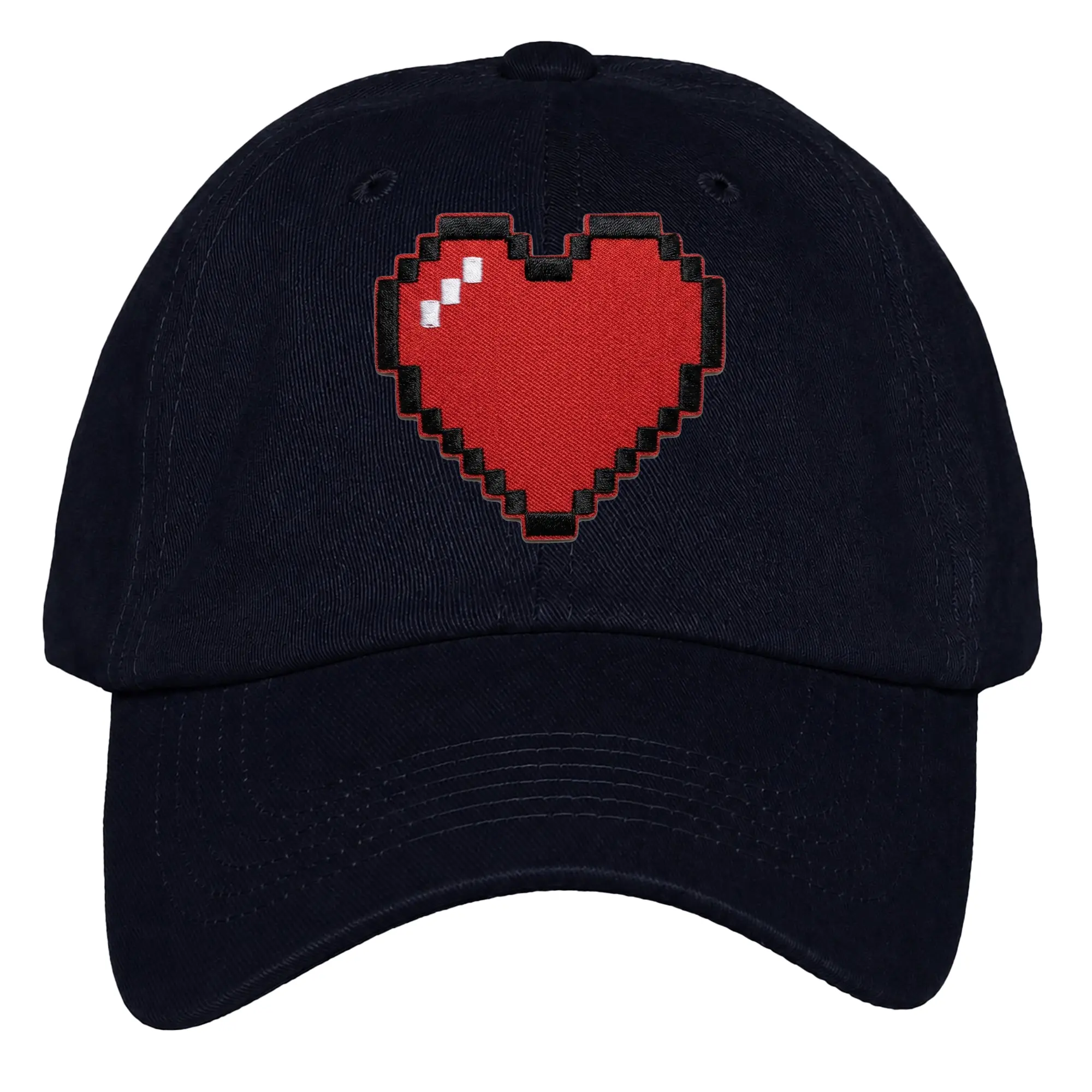 Heart Design Low Profile Dad Hat Embroidered Adjustable Cap